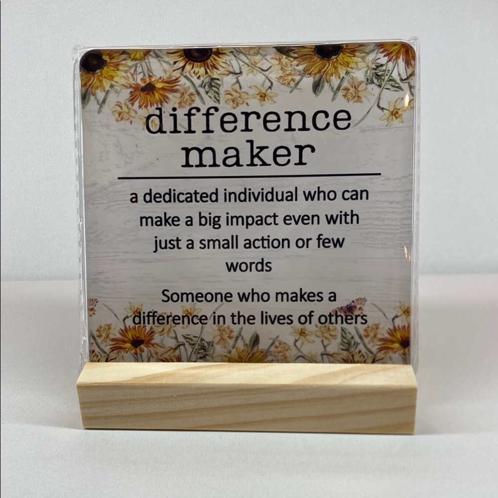 Inspirational Quote Plaque with Sunflower Design
